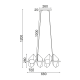 ^PENDANT LIGHTING 4ΧG9 GOLD/BLACK METAL+ GLASS 68Χ26ΧΗ120CM POLYGON HL42594P68BG