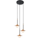 ^PENDANT LIGHTING 3ΧG9 BRASS/BLACK METAL+ GLASS D45ΧΗ106CM LAYLA HL4313P35BB ^PENDANT LIGHTING 3ΧG9 BRASS/BLACK METAL+ GLASS D45ΧΗ106CM LAYLA HL4313P35BB