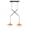 ^PENDANT LIGHTING 2ΧG9 BRASS/BLACK METAL+ GLASS 47X20ΧΗ128CM LAYLA HL4312P46BB