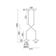 ^PENDANT LIGHTING 2ΧG9 BRASS/BLACK METAL+ GLASS 47X20ΧΗ128CM LAYLA HL4312P46BB