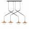 ^PENDANT LIGHTING 4ΧG9 BRASS/BLACK METAL+ GLASS 97X20ΧΗ128CM LAYLA HL4314P96BB