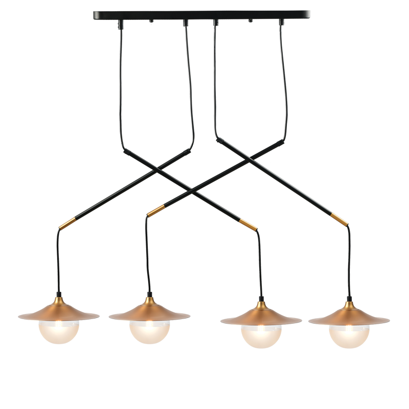 ^PENDANT LIGHTING 4ΧG9 BRASS/BLACK METAL+ GLASS 97X20ΧΗ128CM LAYLA HL4314P96BB
