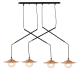 ^PENDANT LIGHTING 4ΧG9 BRASS/BLACK METAL+ GLASS 97X20ΧΗ128CM LAYLA HL4314P96BB