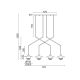 ^PENDANT LIGHTING 4ΧG9 BRASS/BLACK METAL+ GLASS 97X20ΧΗ128CM LAYLA HL4314P96BB