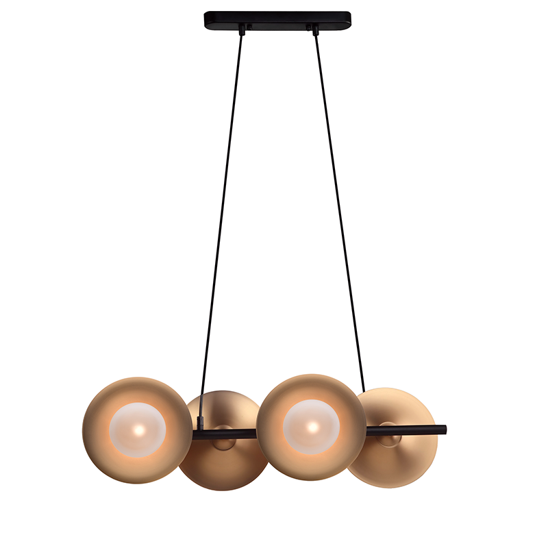 ^PENDANT LIGHTING 4ΧG9 BRASS/BLACK METAL+ GLASS 68X27ΧΗ118CM LAYLA HL4324P68BB ^PENDANT LIGHTING 4ΧG9 BRASS/BLACK METAL+ GLASS 68X27ΧΗ118CM LAYLA HL4324P68BB