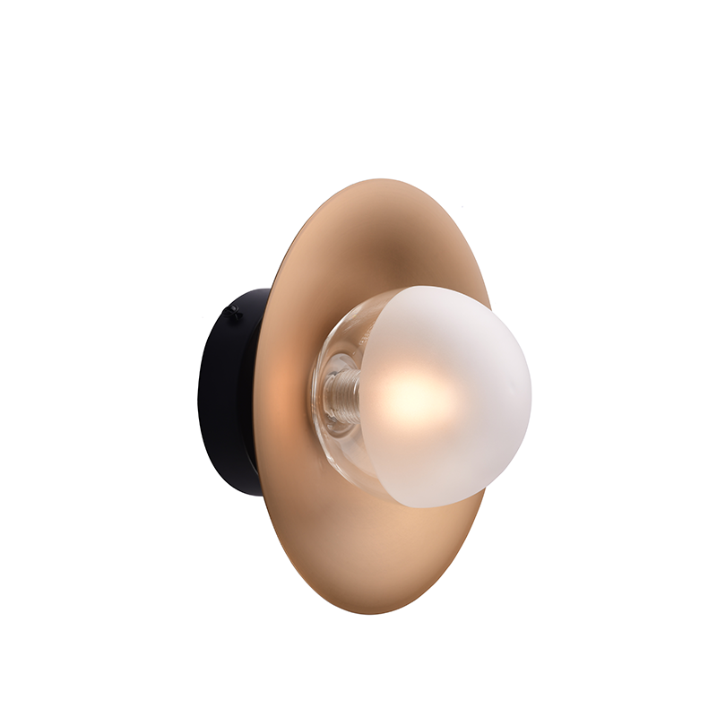 ^WALL MOUNTED LIGHTING 1ΧEG9 BRASS/BLACK METAL+ GLASS D20X15CM LAYLA HL4321W20BB