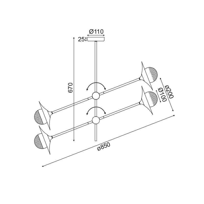 ^CEILING LIGHTING 24ΧG9 BRASS/BLACK METAL+ GLASS 85X81ΧΗ67CM LAYLA HL4324C84BB ^CEILING LIGHTING 24ΧG9 BRASS/BLACK METAL+ GLASS 85X81ΧΗ67CM LAYLA HL4324C84BB