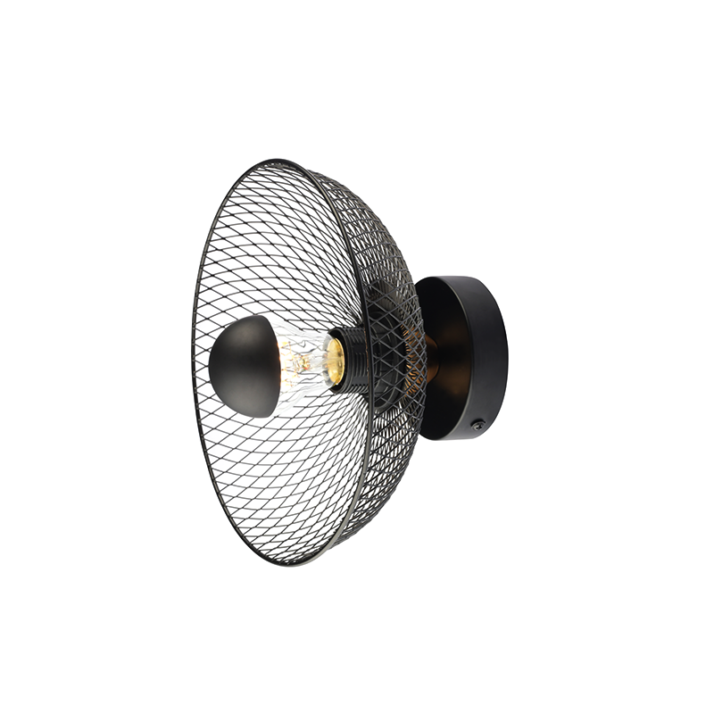 ^WALL MOUNTED LIGHTING 1ΧE27 BLACK METAL D24Χ12CM KOBE HL45841W25B