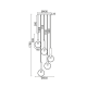 ^PENDANT LIGHTING 5ΧΕ27 BRASS/BLACK METAL D53ΧΗ176CM MIRACOLO HL39975P53BB ^PENDANT LIGHTING 5ΧΕ27 BRASS/BLACK METAL D53ΧΗ176CM MIRACOLO HL39975P53BB