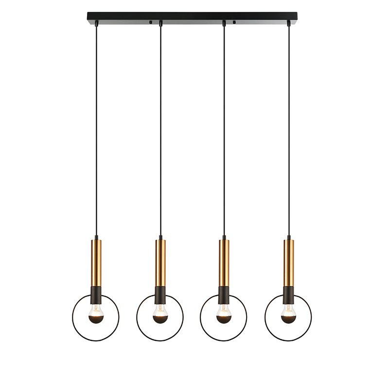 ^PENDANT LIGHTING 4ΧΕ27 BRASS/BLACK METAL 93X18ΧΗ116CM MIRACOLO HL39974P94BB ^PENDANT LIGHTING 4ΧΕ27 BRASS/BLACK METAL 93X18ΧΗ116CM MIRACOLO HL39974P94BB