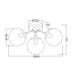 CEILING 3XE14 METAL BLACK+ TINTED GLASS BOMBAY OD807003C