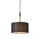 FLOOR 1ΧΕ27 METAL BLACK/ ABAZOUR+WOOD COLOR Φ25ΧΗ120CM YASMINE OD650825PBK