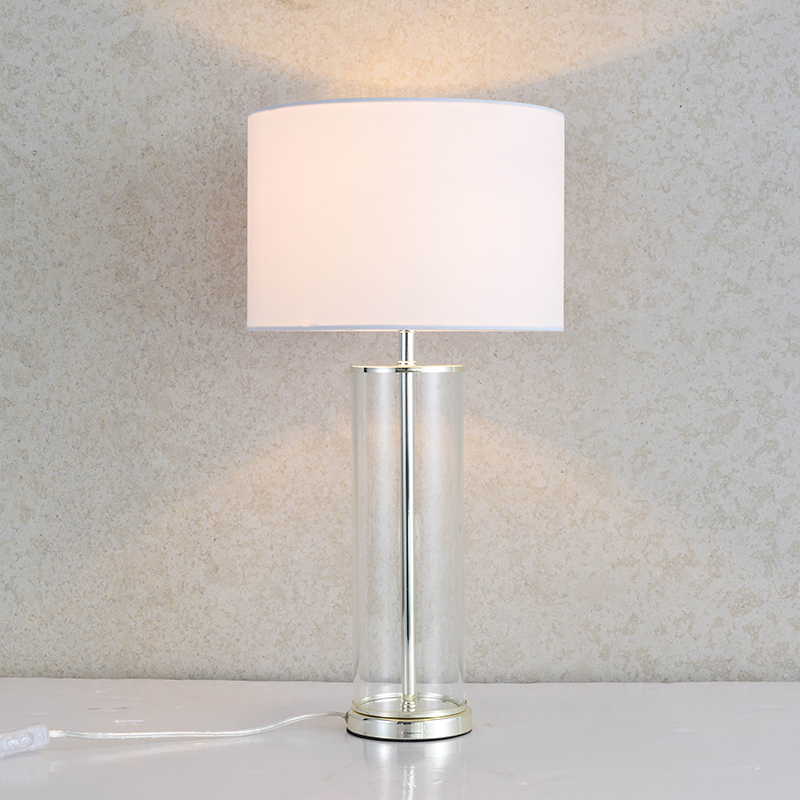 ^TABLE L/F 1ΧΕ27 GLASS+HAT+SILVER METAL Φ25ΧΗ48CM ANTELINO OD90801TWS