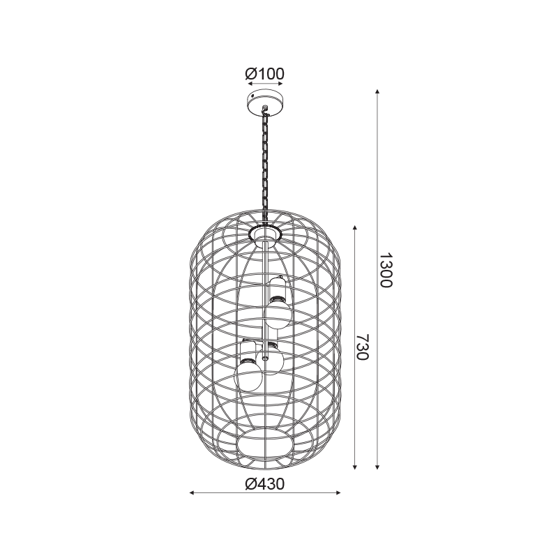 ^ PHASING OUT PENDANT L/F 3ΧΕ27 METAL BLACK Φ43ΧΗ120CM PROMETHEUS OD90983P