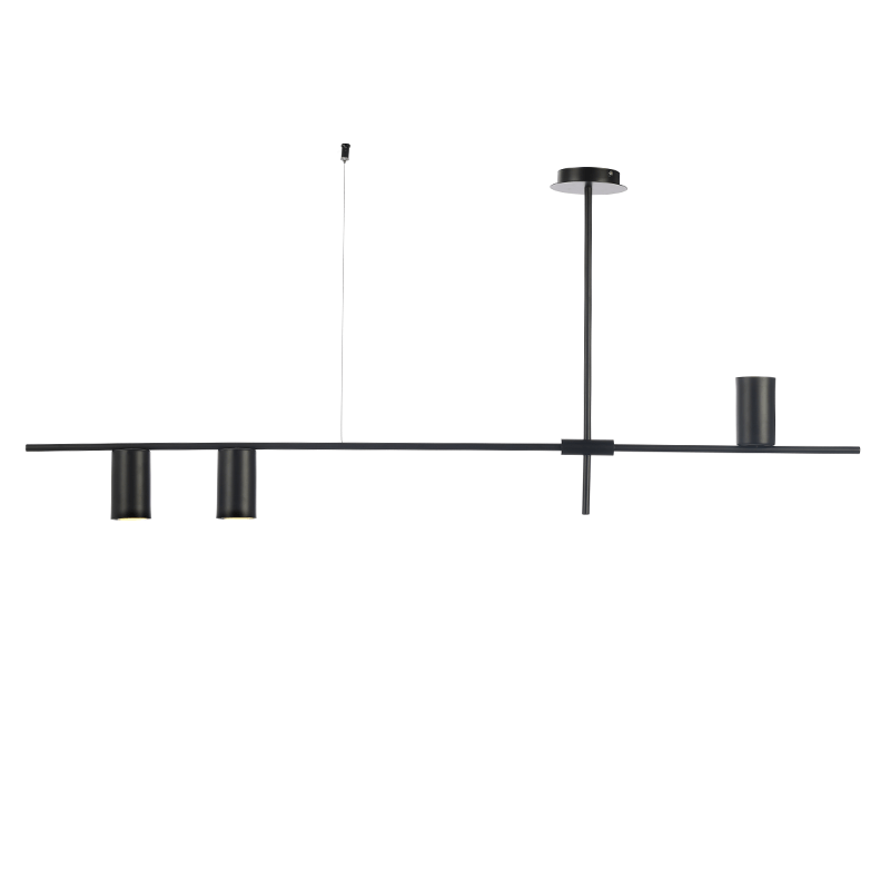 ^CEILING LUMINAIRE 3ΧGU10 BLACK METAL 130Χ12ΧΗ53CM ARISTO OD843C130B