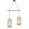 ^PENDANT LUMINAIRE 2XE27 RATTAN + WOOD 60X20XH120CM COCONUT OD762P60RW