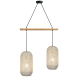 ^PENDANT LUMINAIRE 2XE27 RATTAN + WOOD 60X20XH120CM COCONUT OD762P60RW
