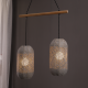 ^PENDANT LUMINAIRE 2XE27 RATTAN + WOOD 60X20XH120CM COCONUT OD762P60RW