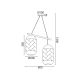 ^PENDANT LUMINAIRE 2XE27 RATTAN + WOOD 60X20XH120CM COCONUT OD762P60RW