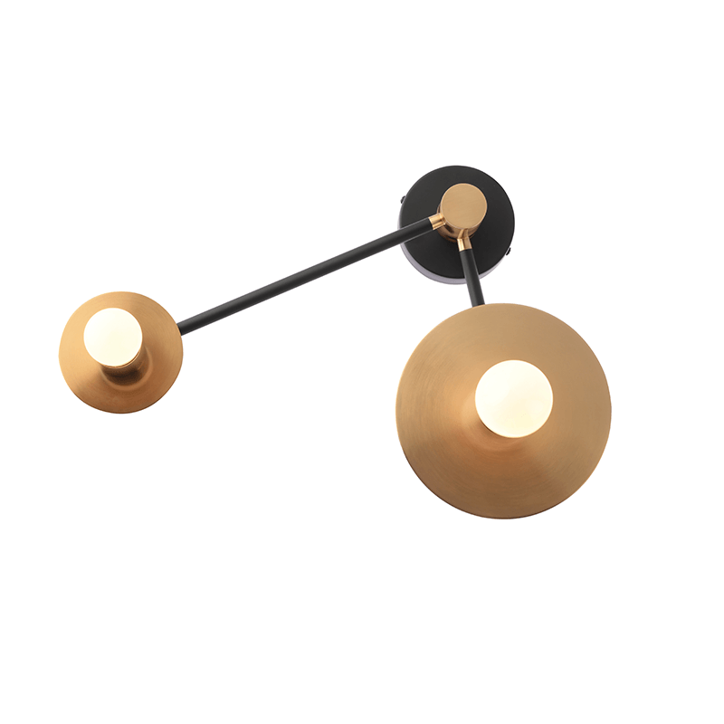 ^WALL MOUNTED LUMINAIRE 2XE27 BRASS METAL 18Χ74X23CM CLOCK OD742W74BR