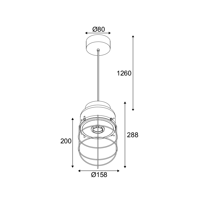 ^ PHASING OUT PENDANT LIGHTING 1XE27 RED CEMENT+ BLACK METAL D16XH120CM EPOQUE MK331P16RB