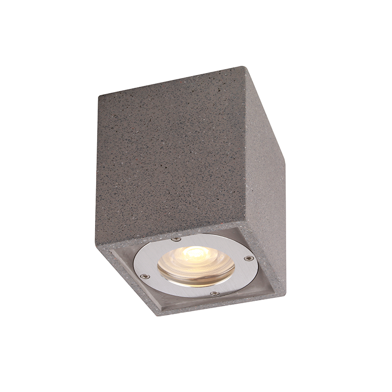 ^CEILING SQUARE SPOT LUMINAIRE IP65 GU10 BLACK CEMENT MK163130SB