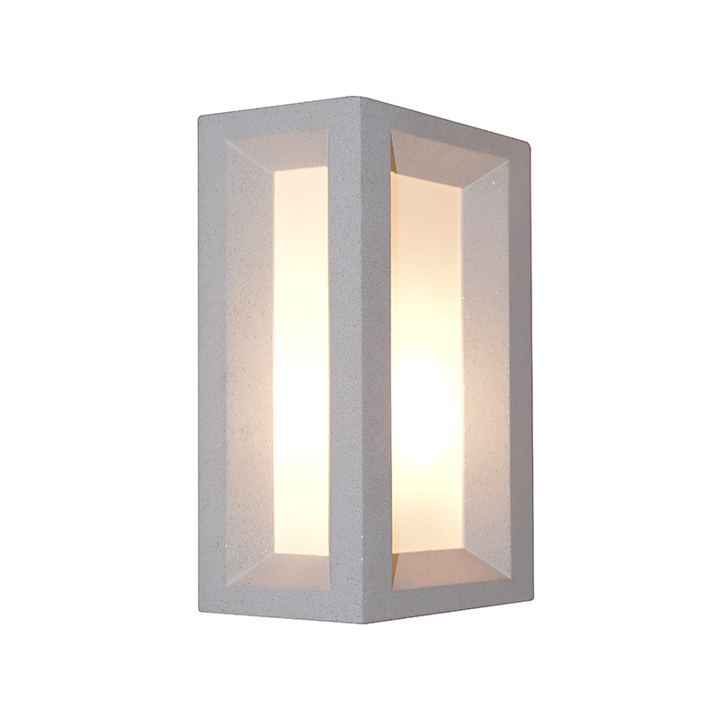 ^WALL LUMINAIRE IP65 E27 Max.7W WHITE CEMENT & PC DIFFUSER MK062W