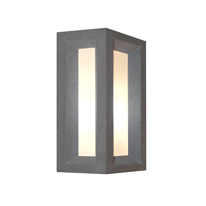 ^WALL LUMINAIRE IP65 E27 Max.7W BLACK CEMENT & PC DIFFUSER MK062B