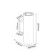 ^WALL UP-DOWN ROUND SPOT LUMINAIRE IP65 2XGU10 BLACK CEMENT MK0012RB
