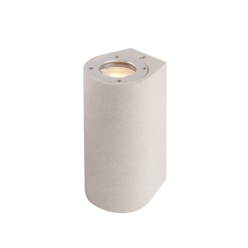 ^WALL UP-DOWN ROUND SPOT LUMINAIRE IP65 2XGU10 WHITE CEMENT MK0522RW
