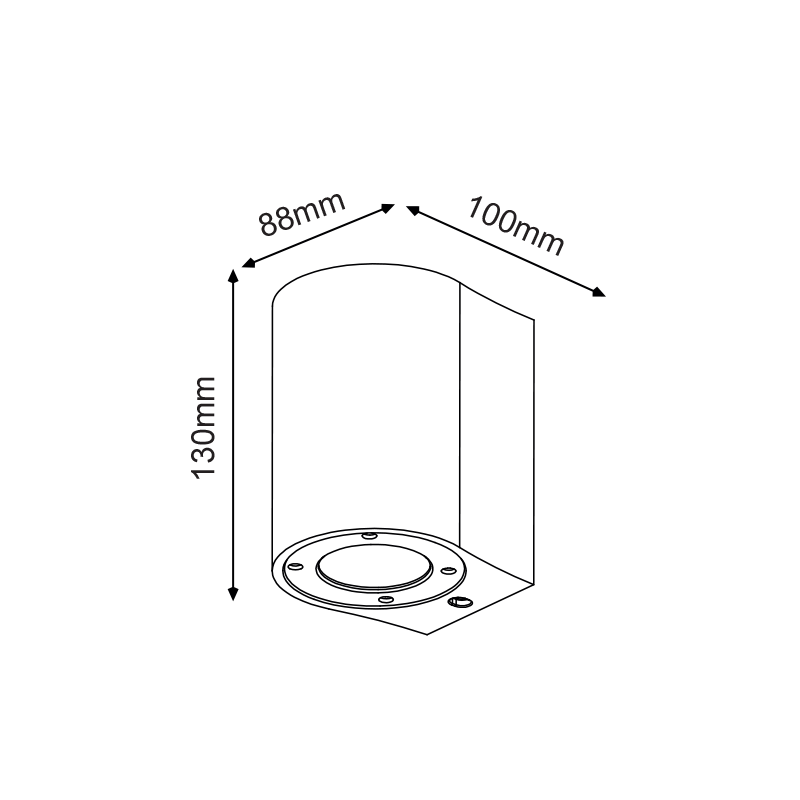 ^WALL ROUND SPOT LUMINAIRE IP65 GU10 BLACK CEMENT MK0521RB
