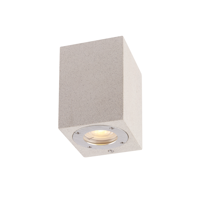 ^WALL SQUARE SPOT LUMINAIRE IP65 GU10 WHITE CEMENT MK0531SW