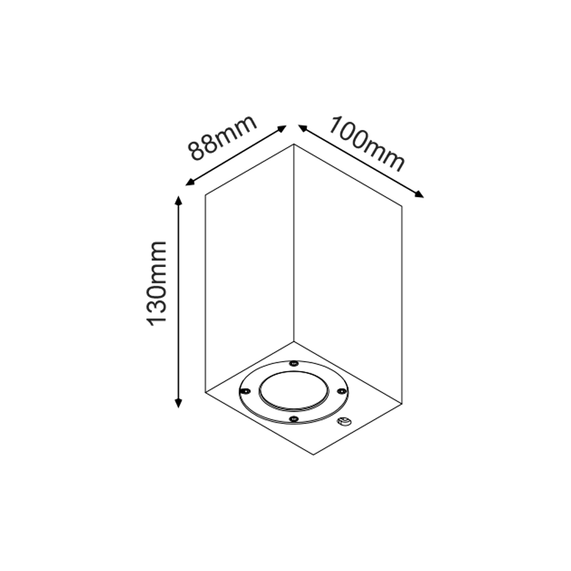 ^WALL SQUARE SPOT LUMINAIRE IP65 GU10 WHITE CEMENT MK0531SW