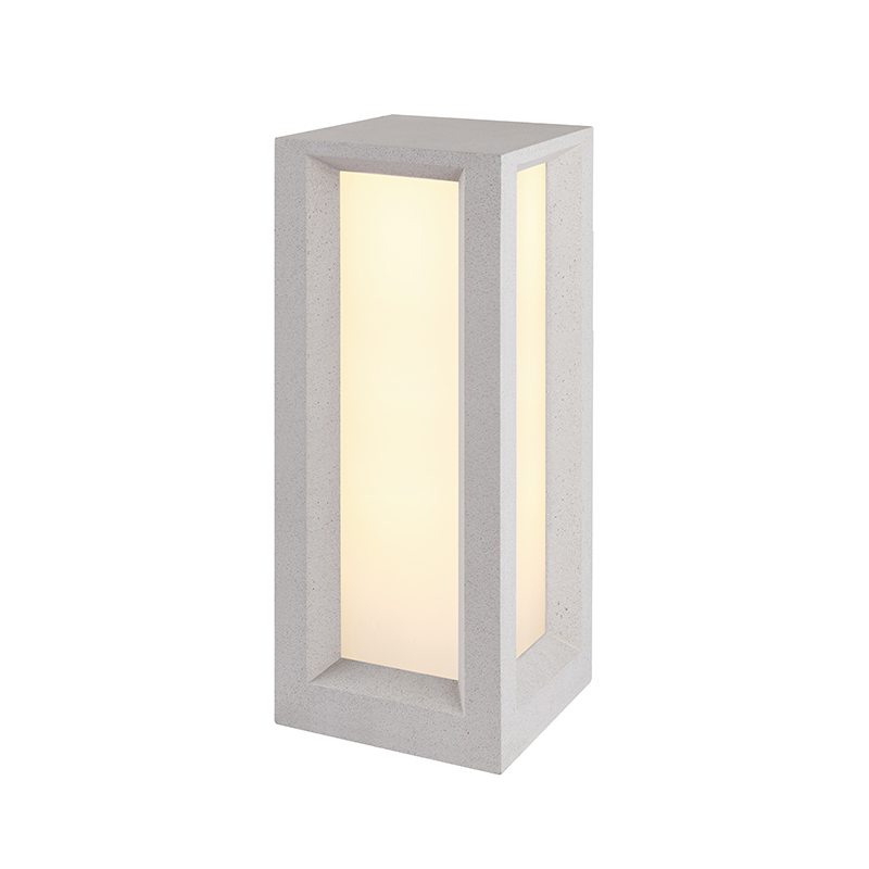 ^POST LUMINAIRE 560MM IP65 3xE27 Max.7W WHITE CEMENT & PC DIFFUSER MK039W-560