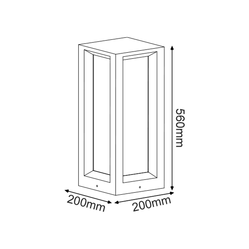 ^POST LUMINAIRE 560MM IP65 3xE27 Max.7W WHITE CEMENT & PC DIFFUSER MK039W-560