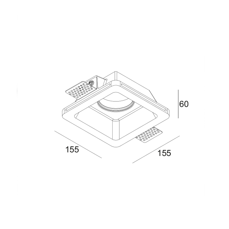 ^SQUARE MOVABLE GYPSUM TRIMLESS SPOT LUMINAIRE AARI GU10 G16760C