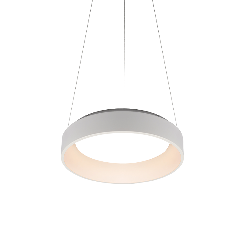 ^PENDANT LIGHTING LED 34W 3000K 1700LM WHITE METALLIC D45XH120CM APOLLO BR81LEDP45WH