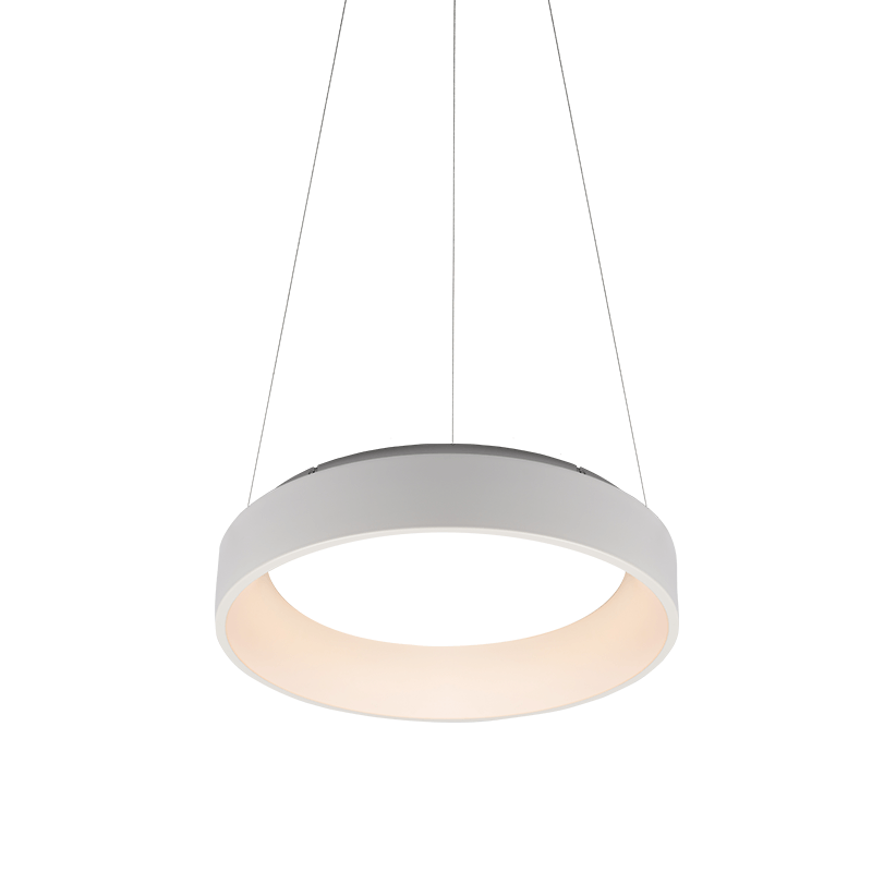 ^PENDANT LIGHTING LED 48W 3000K 2630LM WHITE METALLIC D60XH120CM APOLLO BR81LEDP60WH