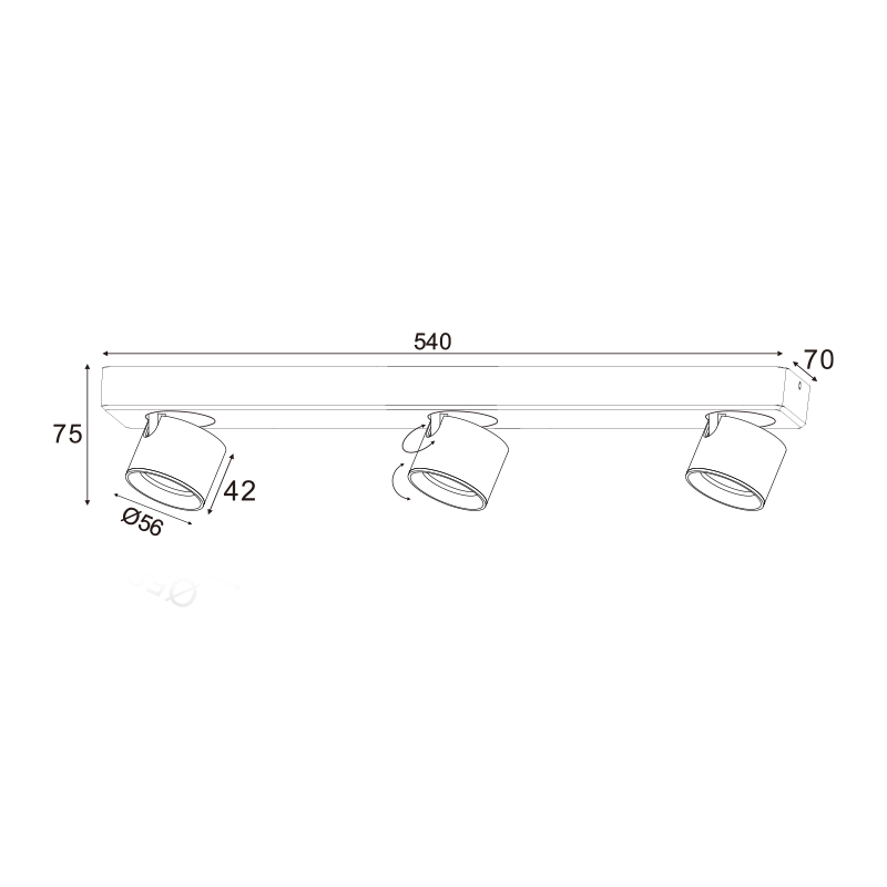 ^WALL MOUNTED LIGHTING LED 15W COB 80° 3000K 1200LM WHITE ALUMINUM 54X7XH10CM PLUTO RA33LEDS54WH