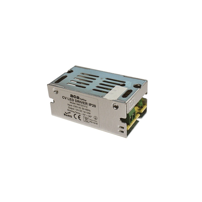 ^METAL CV LED DRIVER 12W 230V AC-12V DC 1A IP20 WITH TERMINAL NM12CV12