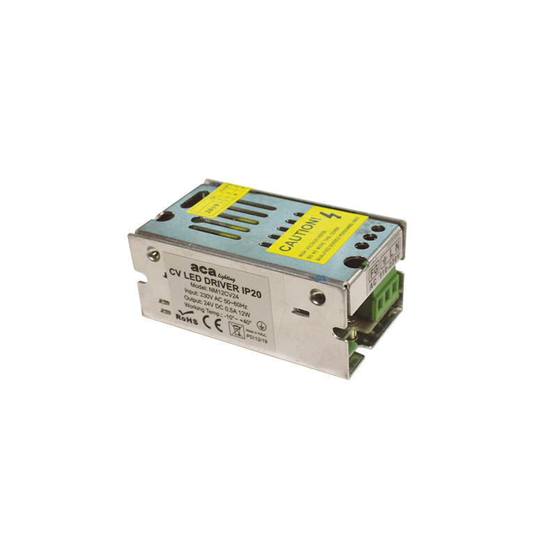 ^METAL CV LED DRIVER 12W 230V AC-24V DC 0.5A IP20 WITH TERMINAL NM12CV24