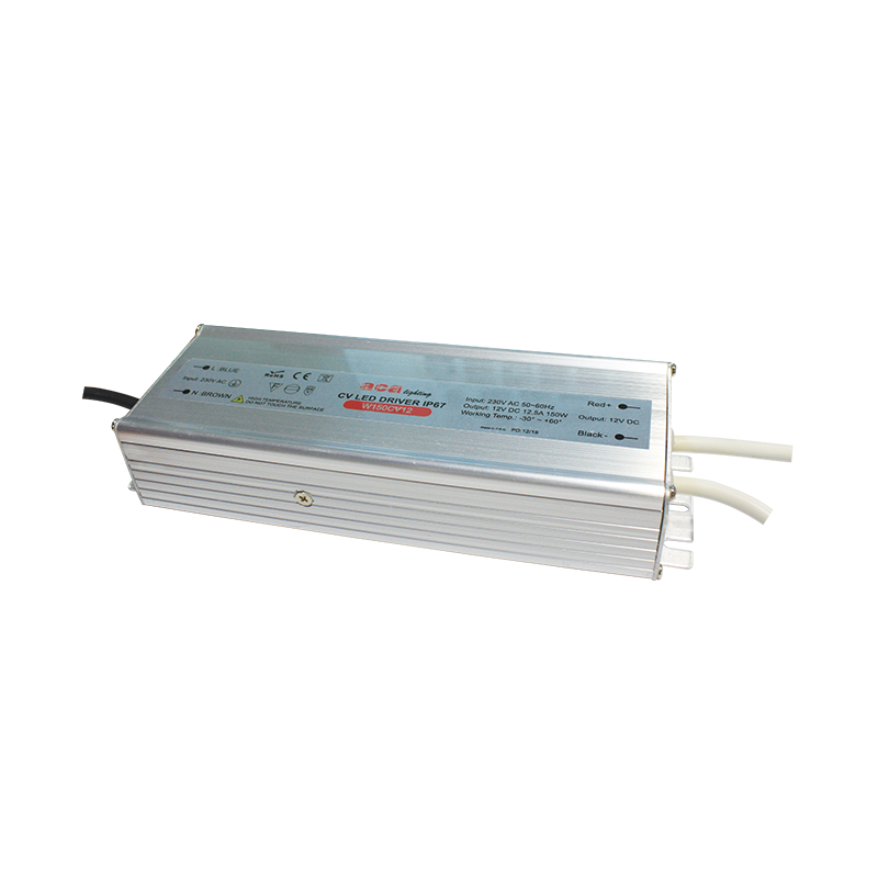 ^METAL CV LED DRIVER 150W 230V AC-12V DC 12.5A IP67 WITH CABLES W150CV12