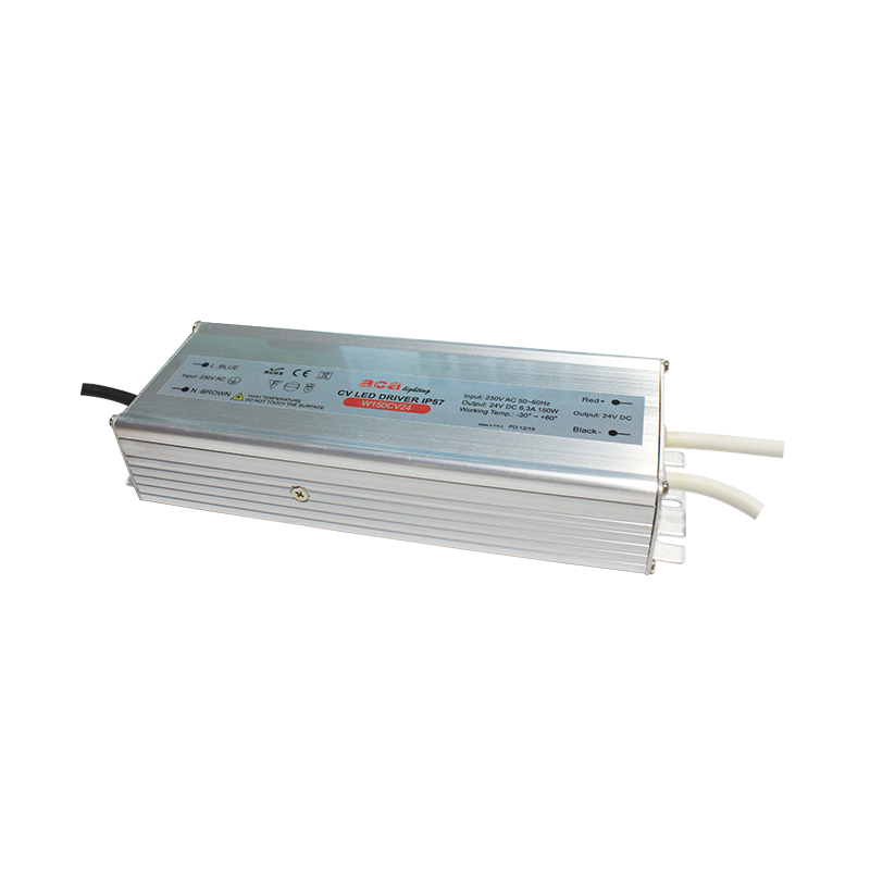 ^METAL CV LED DRIVER 150W 230V AC-24V DC 6.3A IP67 WITH CABLES W150CV24