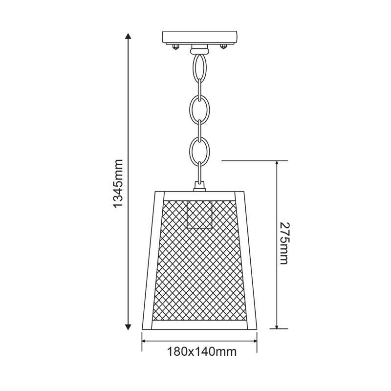 ^PAINTED SILVER PENDANT LUMINAIRE NYX 1XE27 IP44 WITH GRID & CLEAR GLASS NYX1PPS