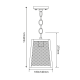 ^PAINTED SILVER PENDANT LUMINAIRE NYX 1XE27 IP44 WITH GRID & CLEAR GLASS NYX1PPS