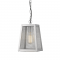 ^PAINTED SILVER PENDANT LUMINAIRE NYX 1XE27 IP44 WITH GRID & CLEAR GLASS NYX1PPS