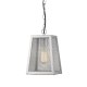 ^PAINTED SILVER PENDANT LUMINAIRE NYX 1XE27 IP44 WITH GRID & CLEAR GLASS NYX1PPS
