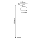 ^SAND WHITE LUMINAIRE BERO 1XE27 MAX.10W LED IP44 WITH POLE & OPAL PC DIFFUSER BERO1POWH