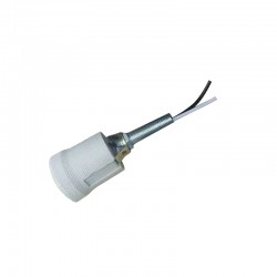 E27 PORCELAIN LAMPHOLDER WITH 10 CM THREAD ROD AC.4E2710CM E27 PORCELAIN LAMPHOLDER WITH 10 CM THREAD ROD AC.4E2710CM