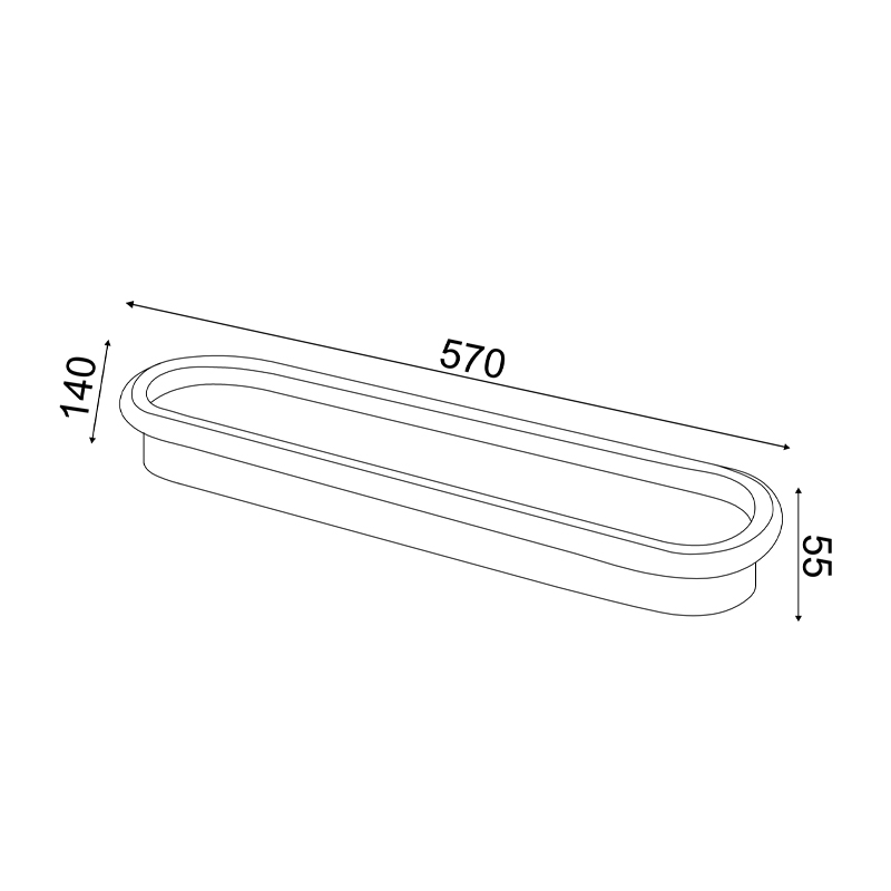 ^CEILING LIGHTING LED 36W DIM 3000K 2700LM SOLO METAL WHITE IP20 57X14X6CM BR20LEDC57WHD